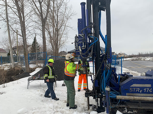 Soil drilling - geological and geotechnical characteristics of a site.